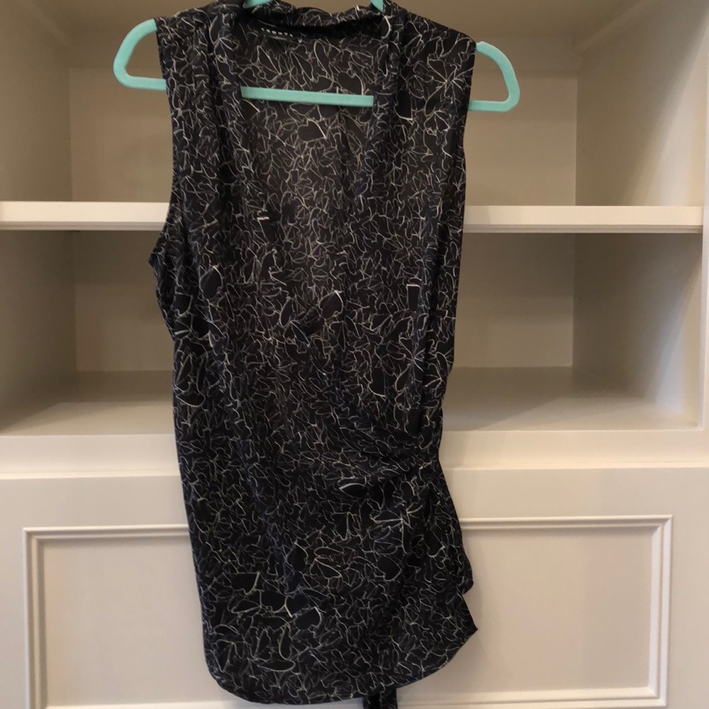 Trouve Black print wrap blouse